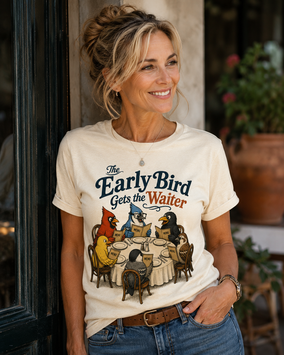 "The Early Bird Gets the Waiter" T-Shirt
